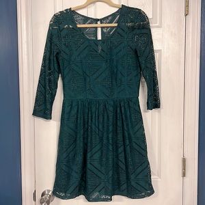 Charlotte Russe Emerald Green Lace Dress- Size L